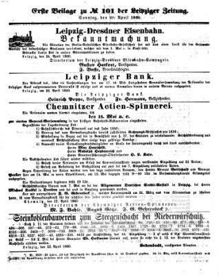 Leipziger Zeitung Sonntag 29. April 1860