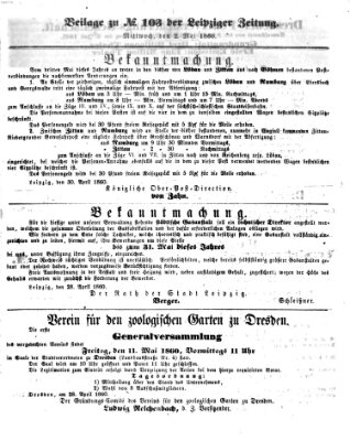 Leipziger Zeitung Mittwoch 2. Mai 1860