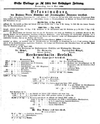 Leipziger Zeitung Donnerstag 3. Mai 1860