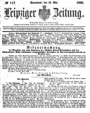 Leipziger Zeitung Samstag 12. Mai 1860