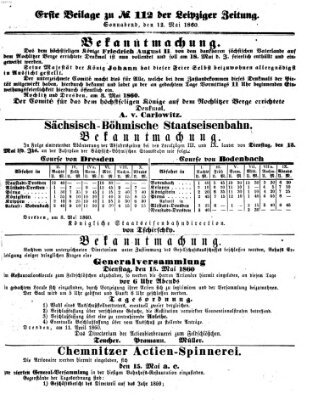 Leipziger Zeitung Samstag 12. Mai 1860