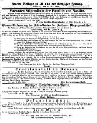 Leipziger Zeitung Sonntag 13. Mai 1860