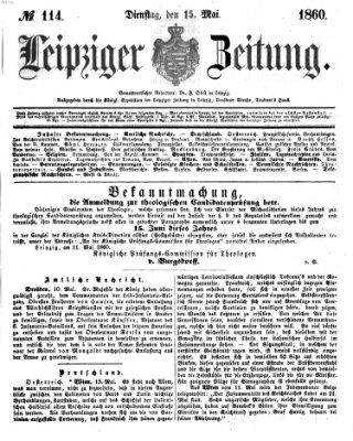 Leipziger Zeitung Dienstag 15. Mai 1860