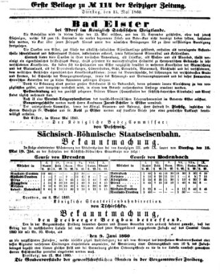 Leipziger Zeitung Dienstag 15. Mai 1860