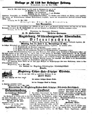 Leipziger Zeitung Samstag 19. Mai 1860