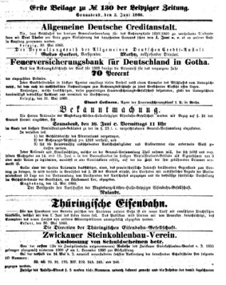 Leipziger Zeitung Samstag 2. Juni 1860