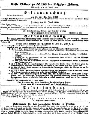 Leipziger Zeitung Mittwoch 13. Juni 1860