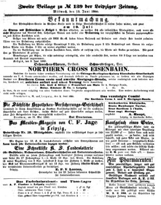 Leipziger Zeitung Mittwoch 13. Juni 1860