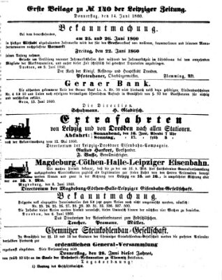 Leipziger Zeitung Donnerstag 14. Juni 1860