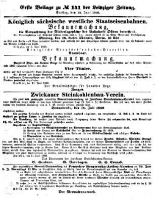 Leipziger Zeitung Freitag 15. Juni 1860