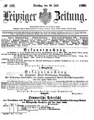 Leipziger Zeitung Dienstag 10. Juli 1860