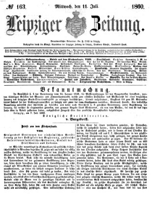 Leipziger Zeitung Mittwoch 11. Juli 1860