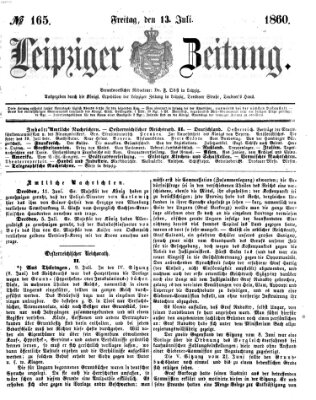 Leipziger Zeitung Freitag 13. Juli 1860