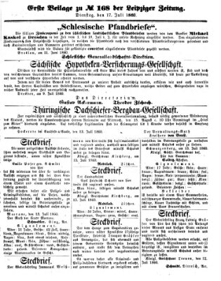 Leipziger Zeitung Dienstag 17. Juli 1860