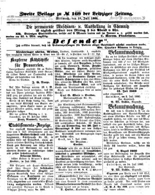 Leipziger Zeitung Mittwoch 18. Juli 1860