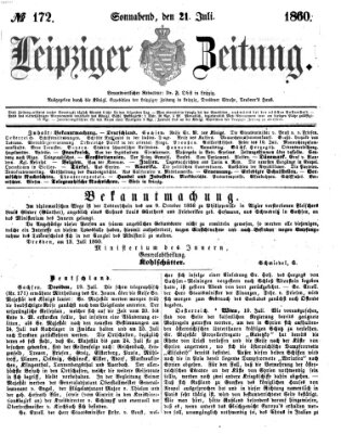 Leipziger Zeitung Samstag 21. Juli 1860