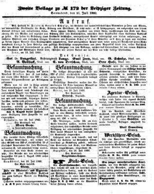 Leipziger Zeitung Samstag 21. Juli 1860