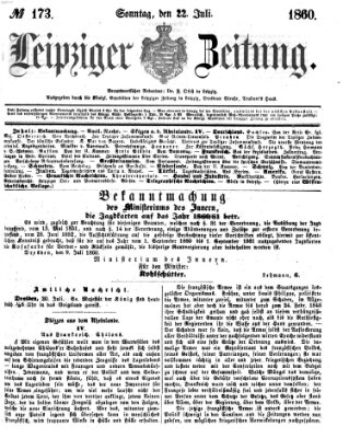 Leipziger Zeitung Sonntag 22. Juli 1860