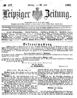 Leipziger Zeitung Freitag 27. Juli 1860