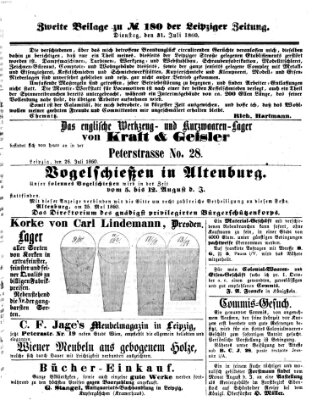 Leipziger Zeitung Dienstag 31. Juli 1860