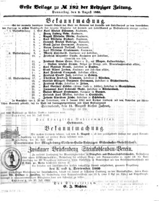 Leipziger Zeitung Donnerstag 2. August 1860