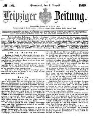 Leipziger Zeitung Samstag 4. August 1860