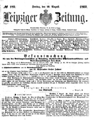 Leipziger Zeitung Freitag 10. August 1860