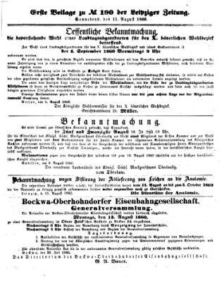 Leipziger Zeitung Samstag 11. August 1860