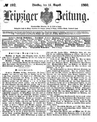 Leipziger Zeitung Dienstag 14. August 1860