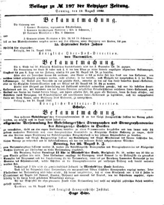 Leipziger Zeitung Sonntag 19. August 1860