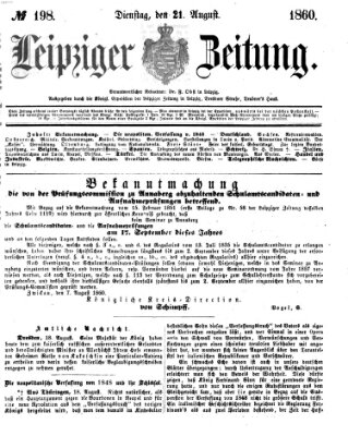 Leipziger Zeitung Dienstag 21. August 1860