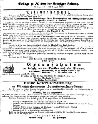 Leipziger Zeitung Mittwoch 22. August 1860