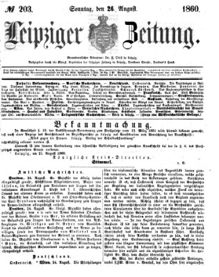 Leipziger Zeitung Sonntag 26. August 1860