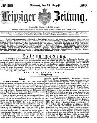 Leipziger Zeitung Mittwoch 29. August 1860