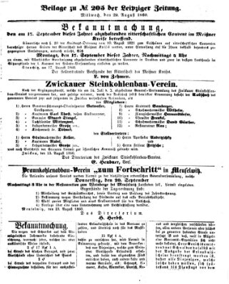 Leipziger Zeitung Mittwoch 29. August 1860