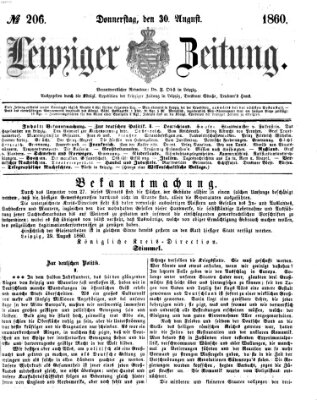 Leipziger Zeitung Donnerstag 30. August 1860
