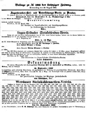 Leipziger Zeitung Donnerstag 30. August 1860