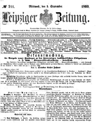 Leipziger Zeitung Mittwoch 5. September 1860