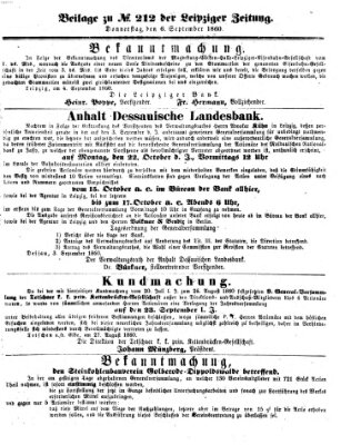 Leipziger Zeitung Donnerstag 6. September 1860