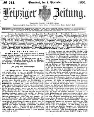 Leipziger Zeitung Samstag 8. September 1860