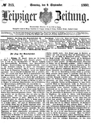 Leipziger Zeitung Sonntag 9. September 1860