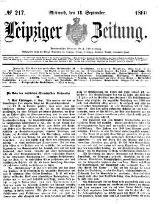 Leipziger Zeitung Mittwoch 12. September 1860