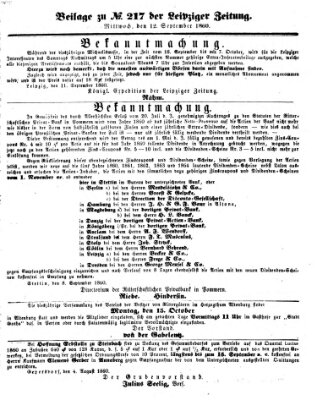 Leipziger Zeitung Mittwoch 12. September 1860