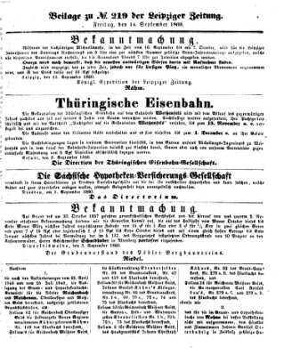 Leipziger Zeitung Freitag 14. September 1860