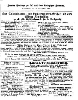 Leipziger Zeitung Samstag 15. September 1860