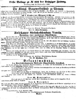 Leipziger Zeitung Dienstag 18. September 1860