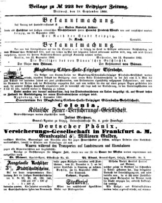 Leipziger Zeitung Mittwoch 19. September 1860