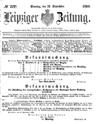 Leipziger Zeitung Sonntag 23. September 1860