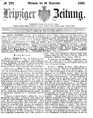 Leipziger Zeitung Mittwoch 26. September 1860