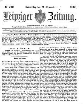 Leipziger Zeitung Donnerstag 27. September 1860